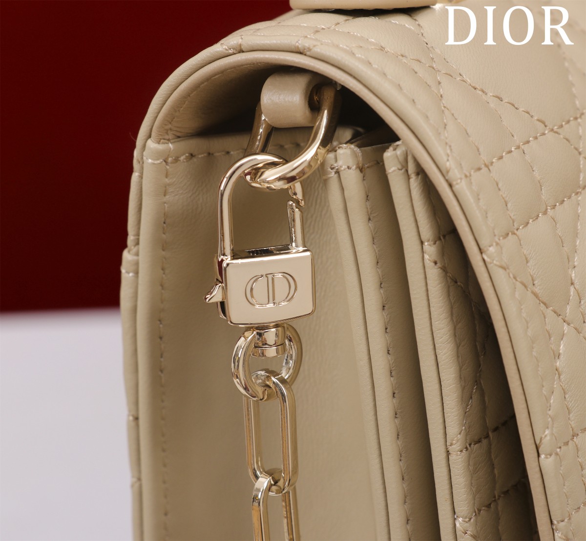 My Dior Top Handle Bag Powder Beige Cannage Lambskin